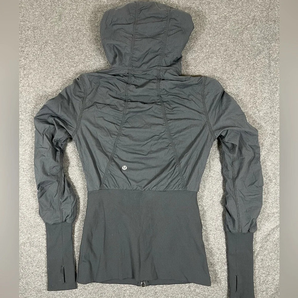 Lululemon sz 6 reversible dance studio jacket black grey - Picture 2 of 7
